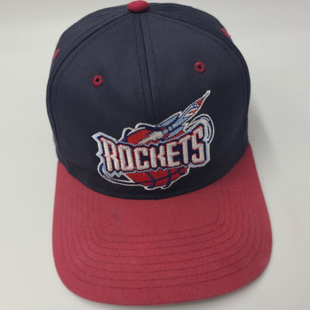 Vintage Houston Rockets Hat Snapback Twins Enterprise Blue Red NBA Logo 90s Men
